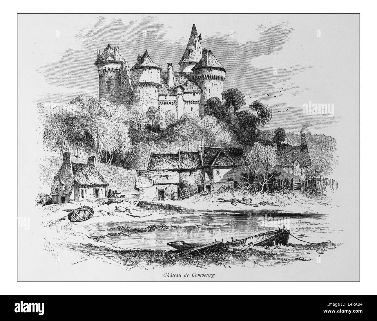 Château de Combourg, France Illustration de 'les îles britanniques - Cassell Petter Galpin et pittoresque partie 8 l'Europe. L'Europe était un pittoresque illustré Ensemble de magazines publiés par Cassell, Petter, Galpin & Co. de Londres, Paris et New York en 1877. Les publications touristiques représenté en Europe hante, avec des descriptions de texte et de l'acier et de gravures sur bois par d'éminents artistes de l'époque, tels que Harry Fenn, William H J Boot, Thomas C. L. Rowbotham, Henry T. Green , Myles B. Foster, John Mogford , David H. McKewan, William L. Leitch, Edmund M. Wimperis et Joseph B. Smith. Banque D'Images