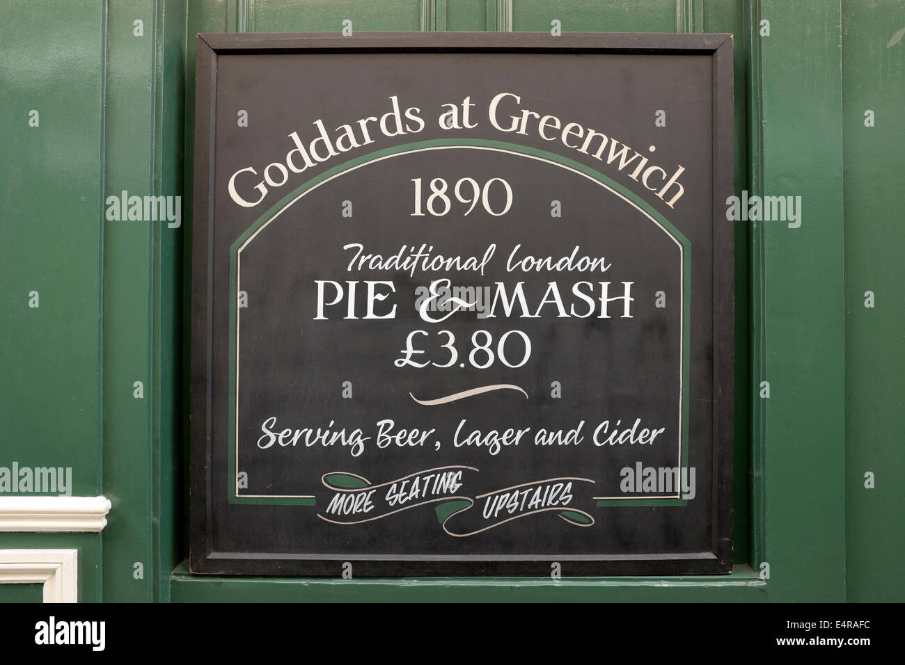 Tarte Goddards et Mash Shop Cafe London Greenwich Banque D'Images