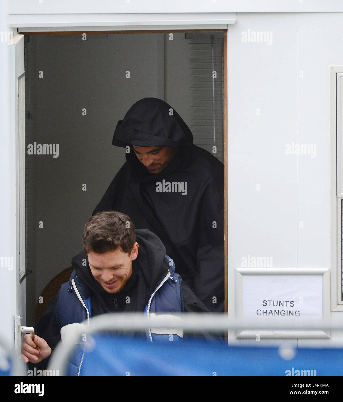 STAR WARS EPISODE VII, un acteur nommé sur place dans la forêt de Dean, où le nouveau film Star Wars est d'être filmé. Banque D'Images