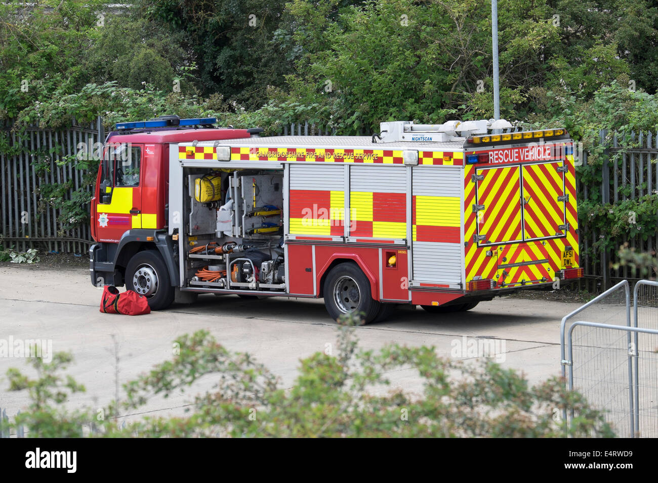 Le service d'incendie de véhicule de sauvetage Cambridge Milton Banque D'Images