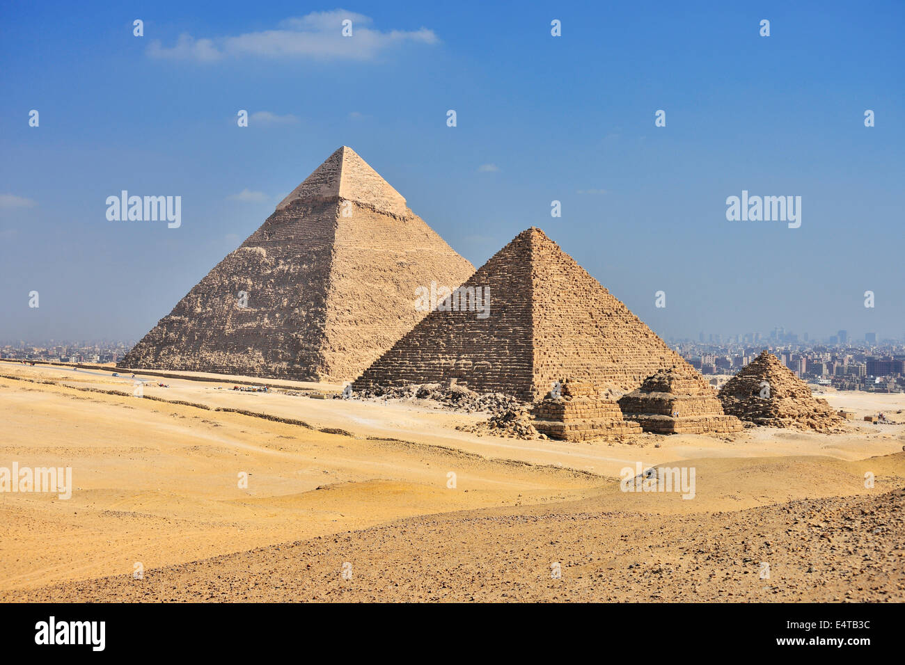 Pyramides de Gizeh, Giza, Cairo, Égypte, Afrique Banque D'Images