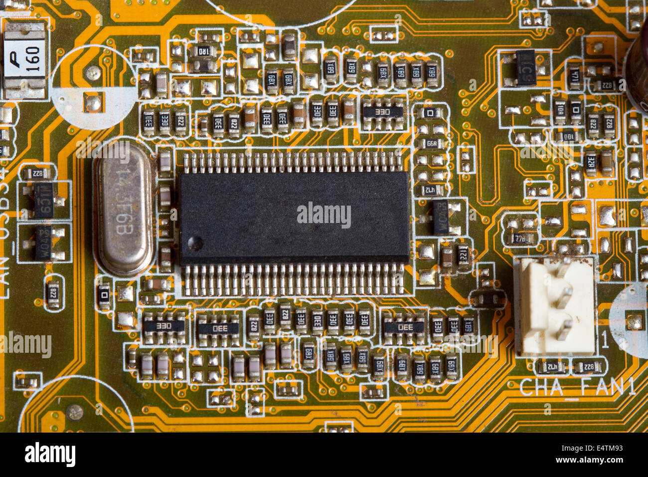 Matériel numérique libre. L'ensemble des puces sur la carte électronique macro Banque D'Images