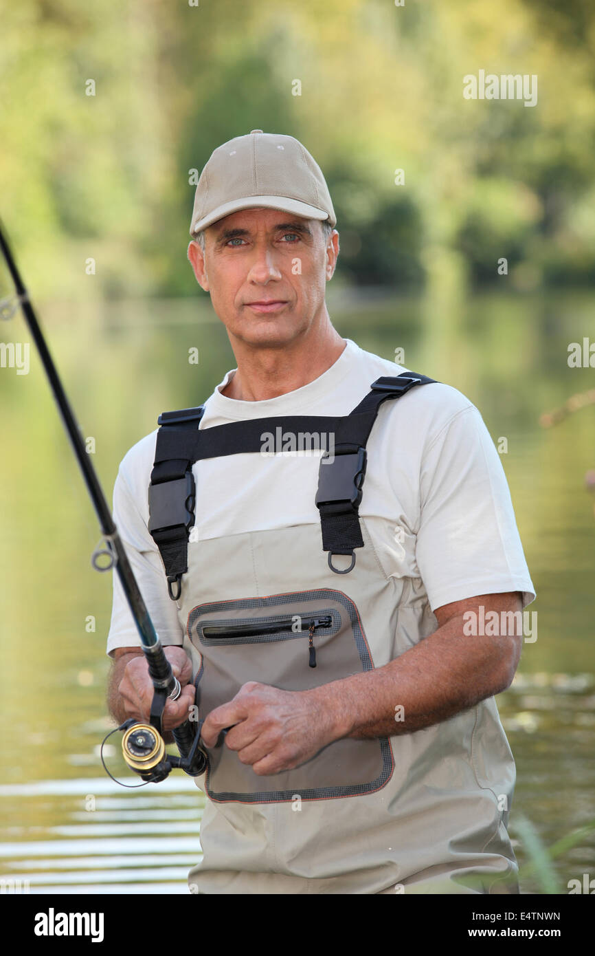 Homme à la pêche Banque D'Images