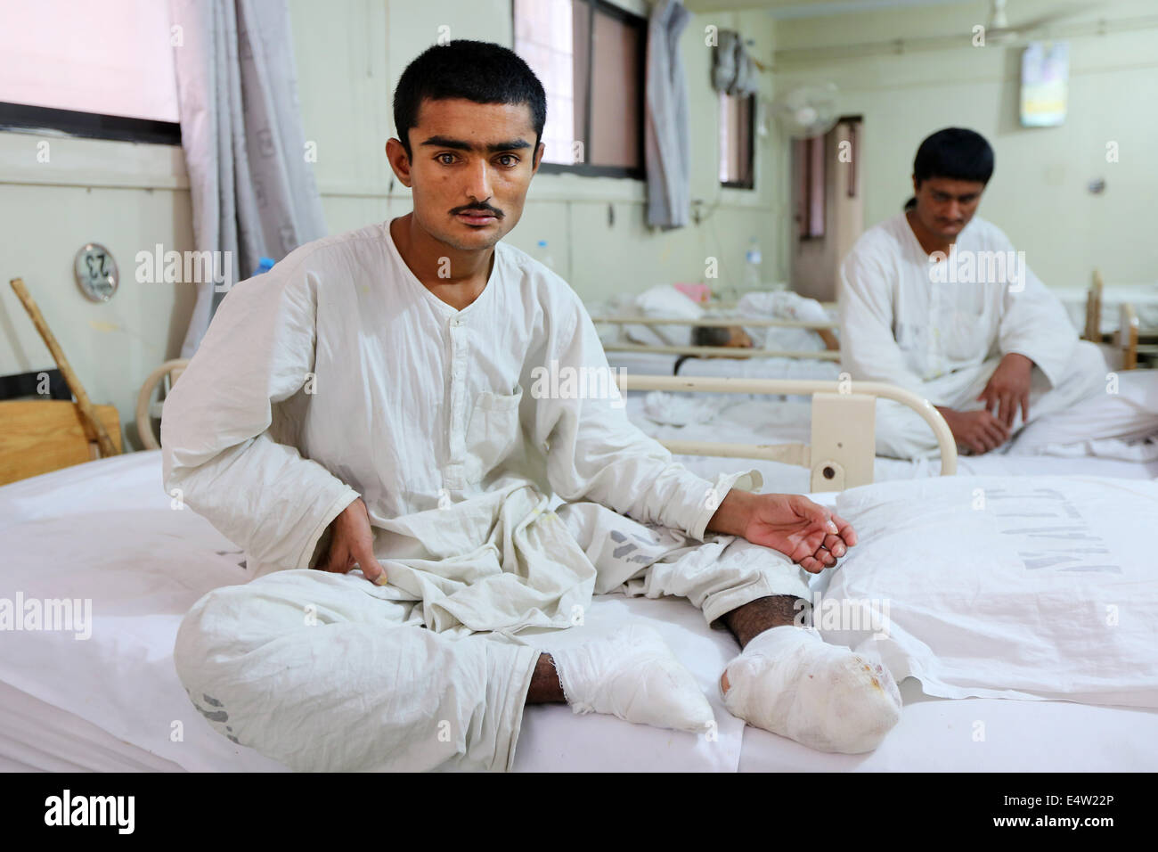 Les patients de la lèpre dans le Marie Adelaide Centre La lèpre, Karachi, Pakistan Banque D'Images