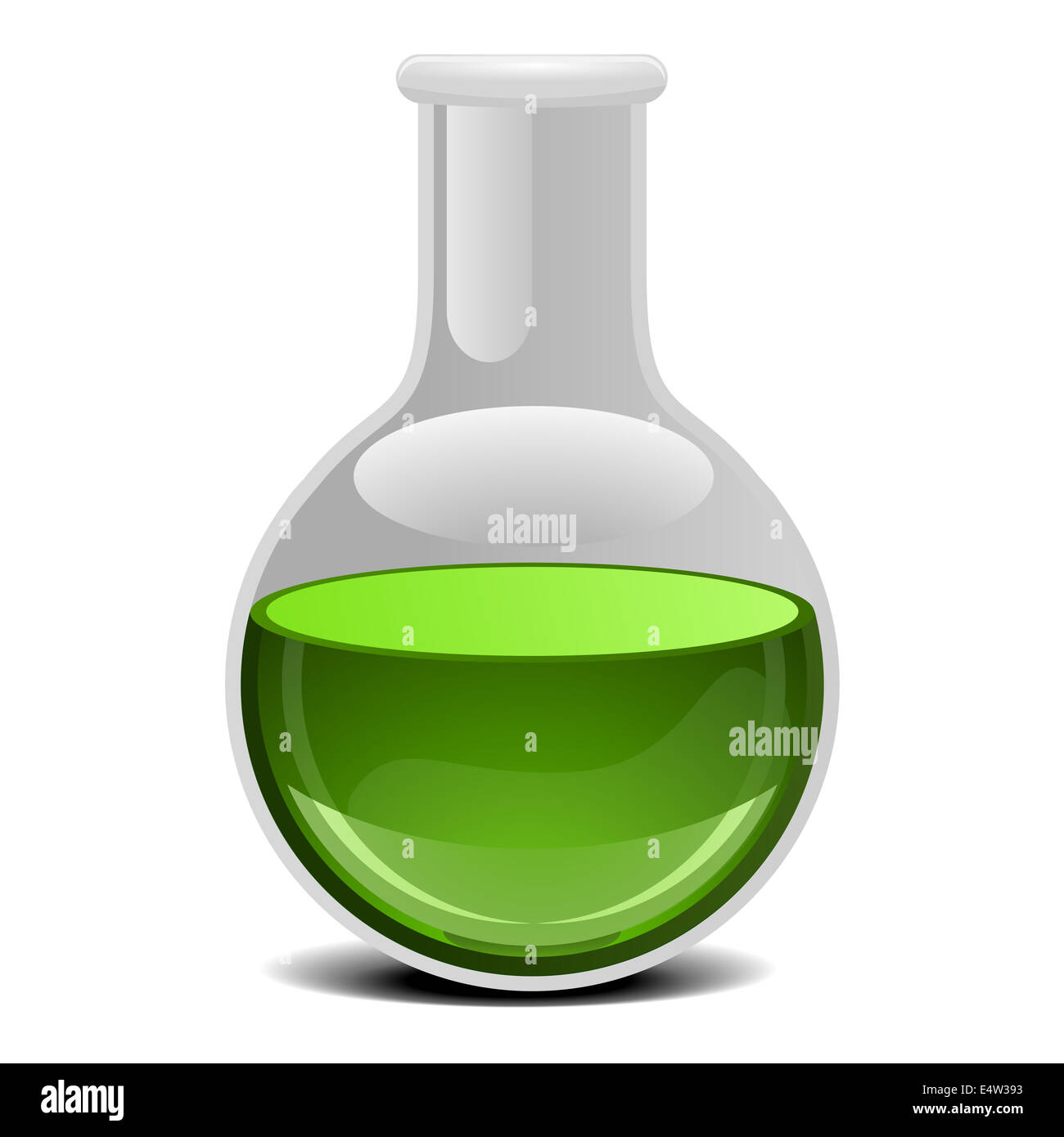 Flacon en verre avec un liquide vert Banque D'Images