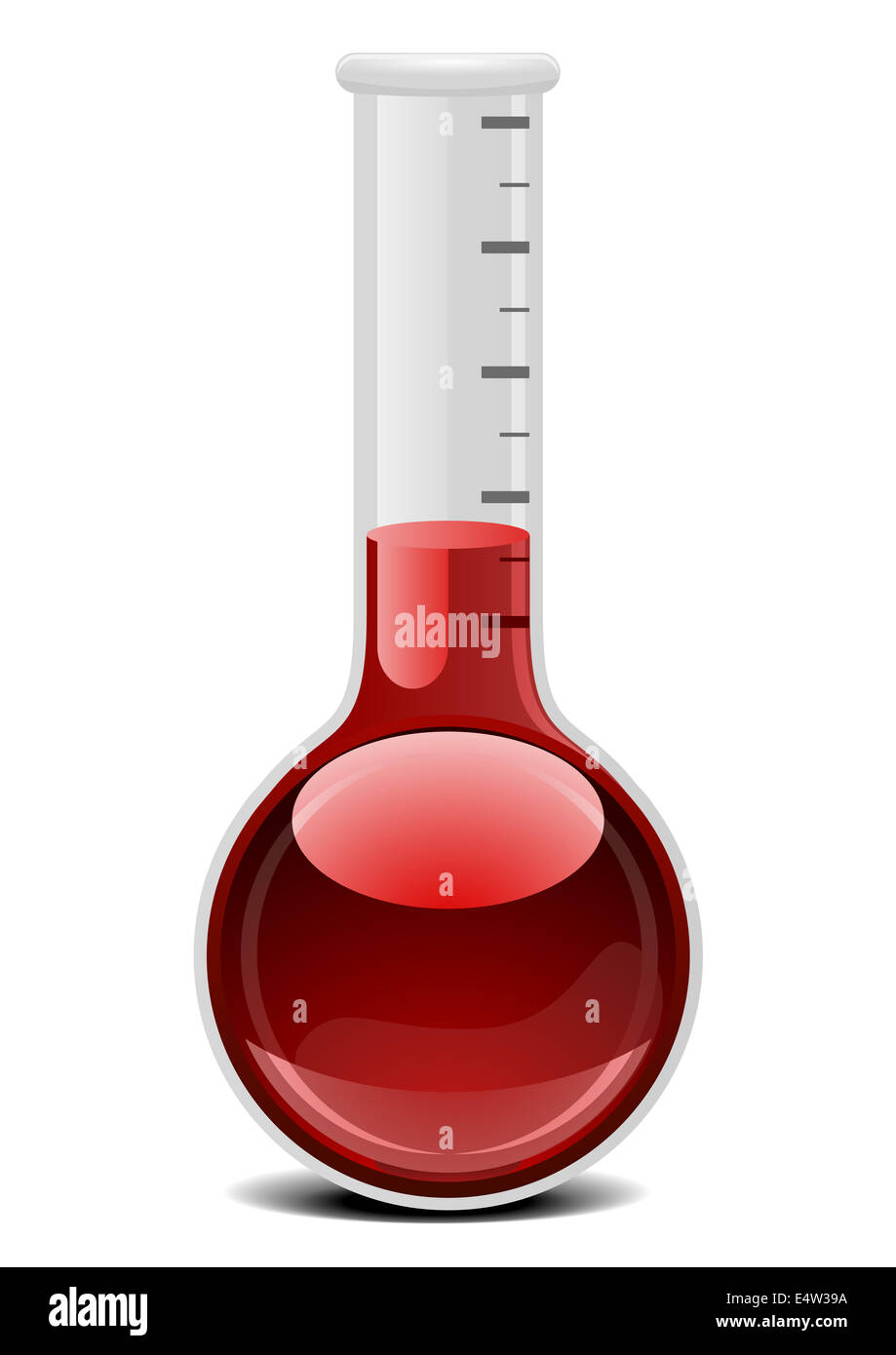 Flacon en verre avec un liquide rouge Banque D'Images