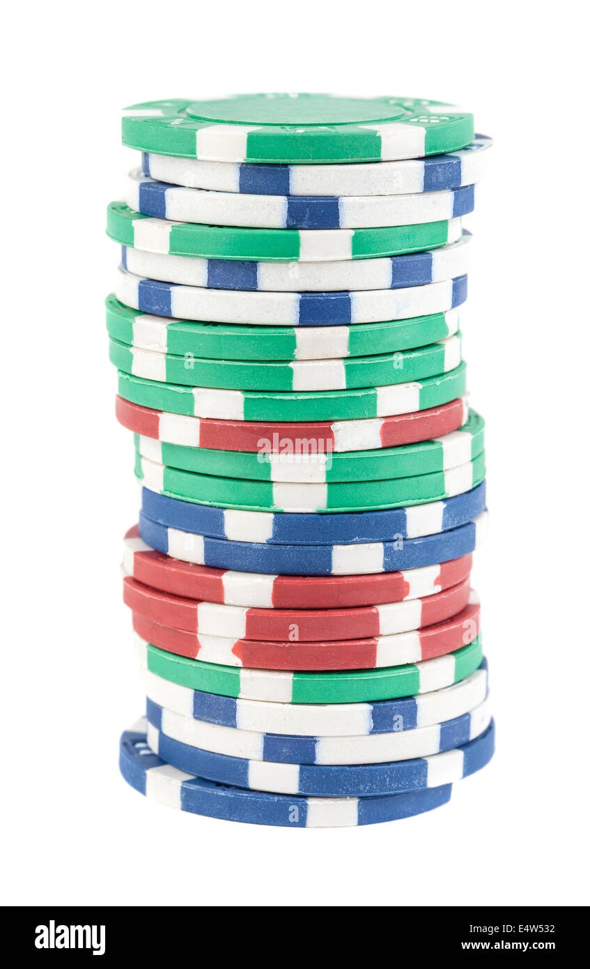 Pile de jetons de poker différents Banque D'Images