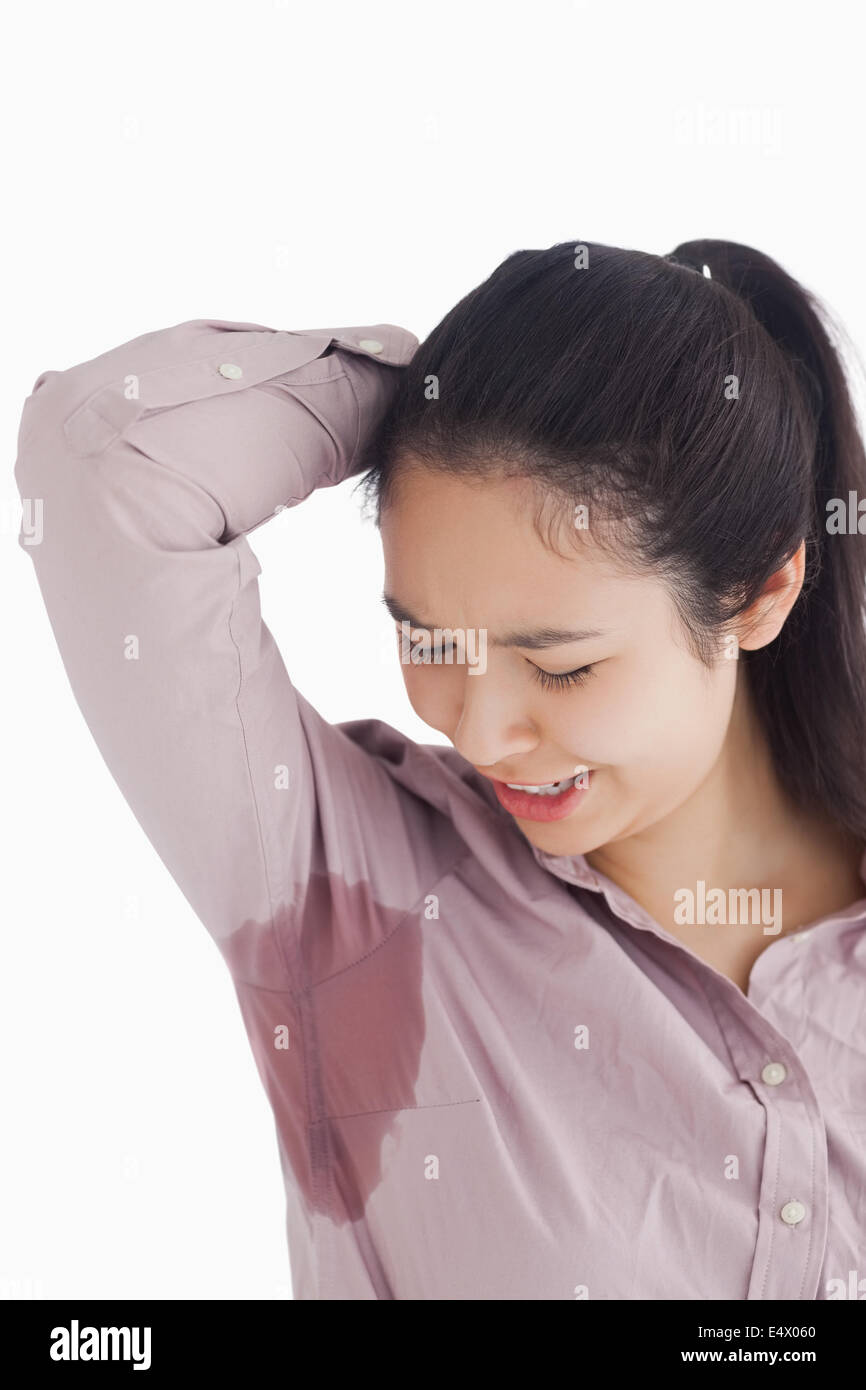 Woman sweat patches Banque D'Images