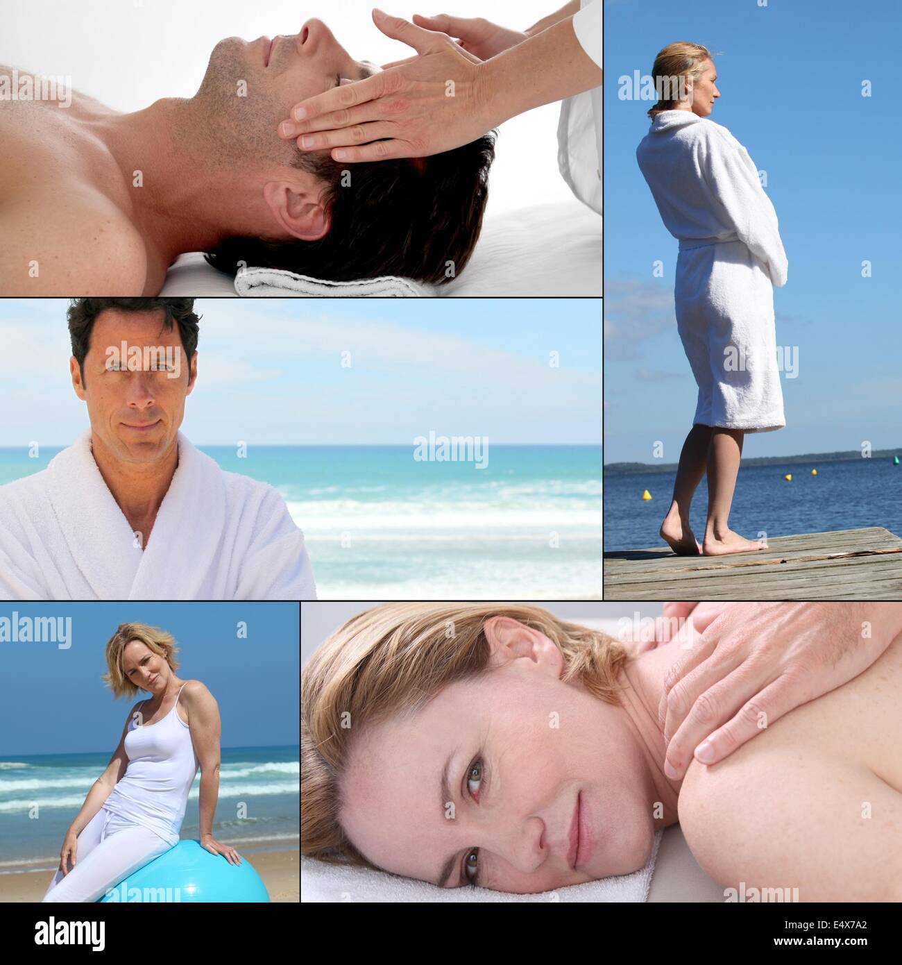 Massage bien-être et de collage à thème Banque D'Images