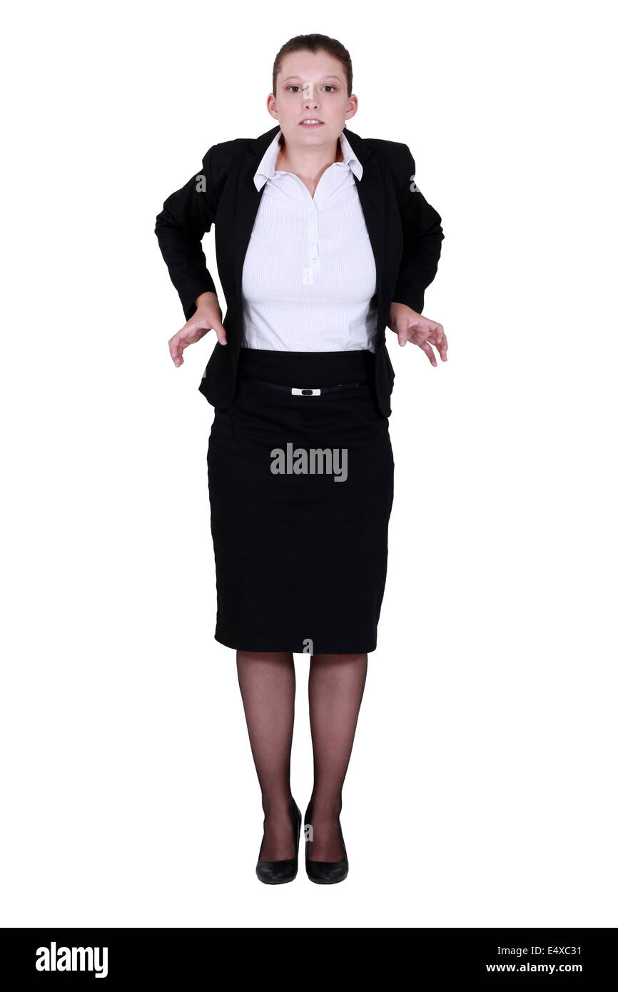Une femme se sentir serré. Banque D'Images