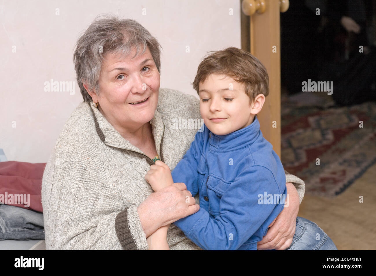 Grand-mère et petit-fils Banque D'Images