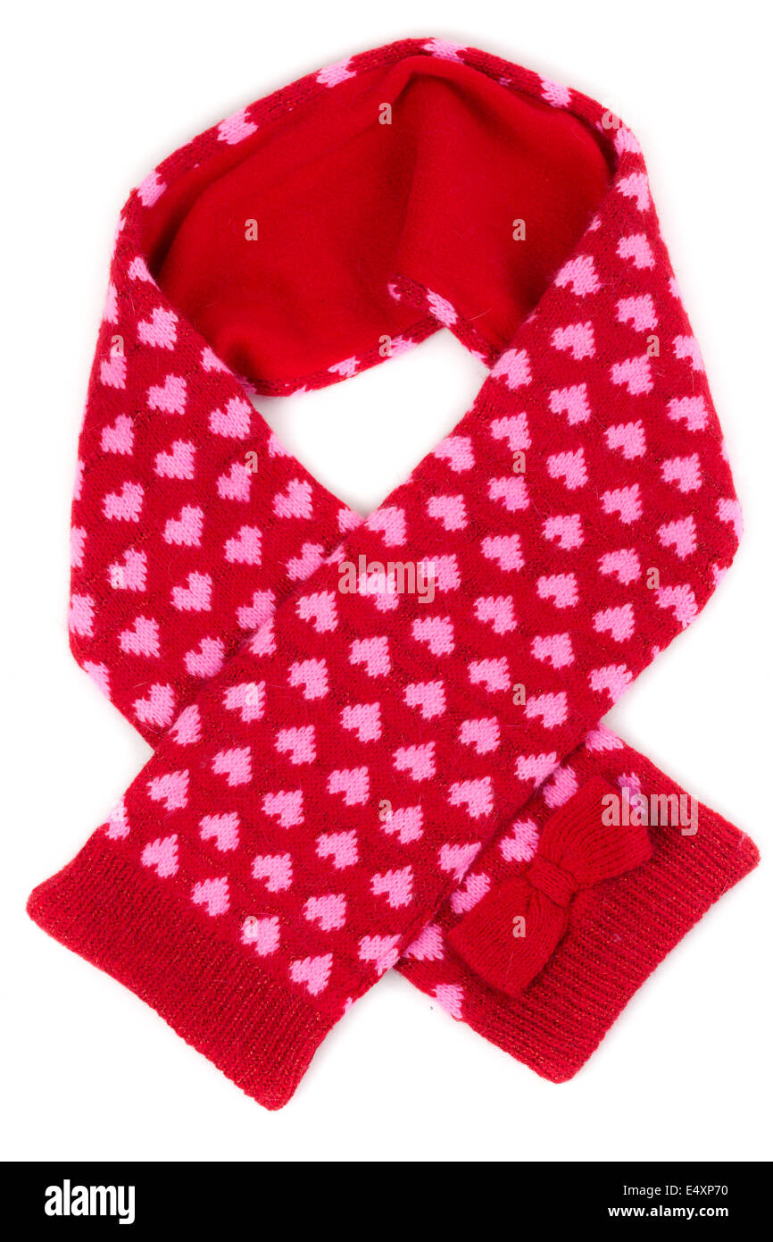 Foulard rouge avec un motif de coeur Banque D'Images