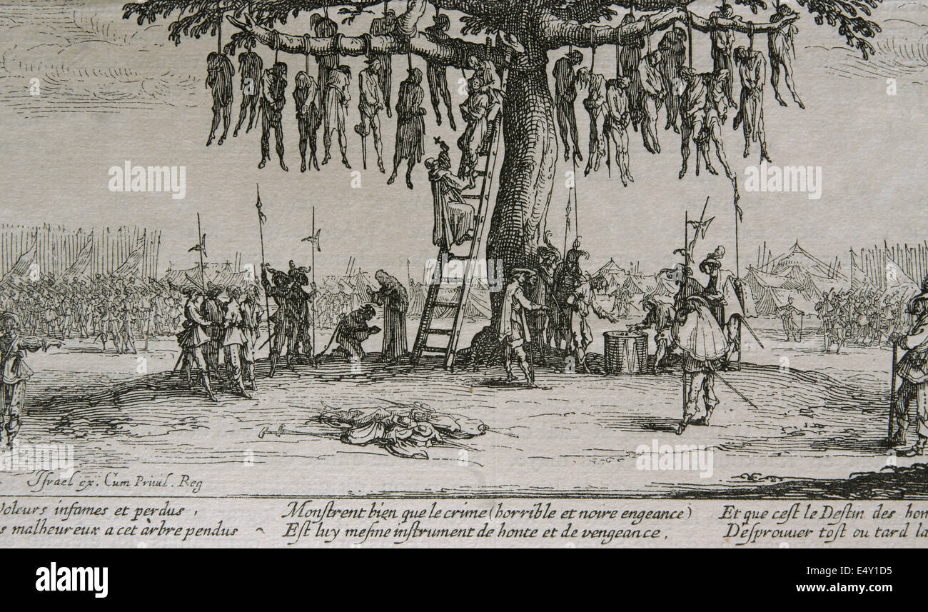 Guerre de Trente Ans (1688-1648). Les guerres en Europe centrale (Allemagne) impliquant la plupart des pays européens. La gravure. Banque D'Images