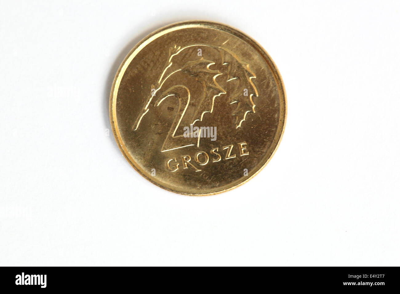 Deux grosz. Pièce d'origine polonaise. Banque D'Images