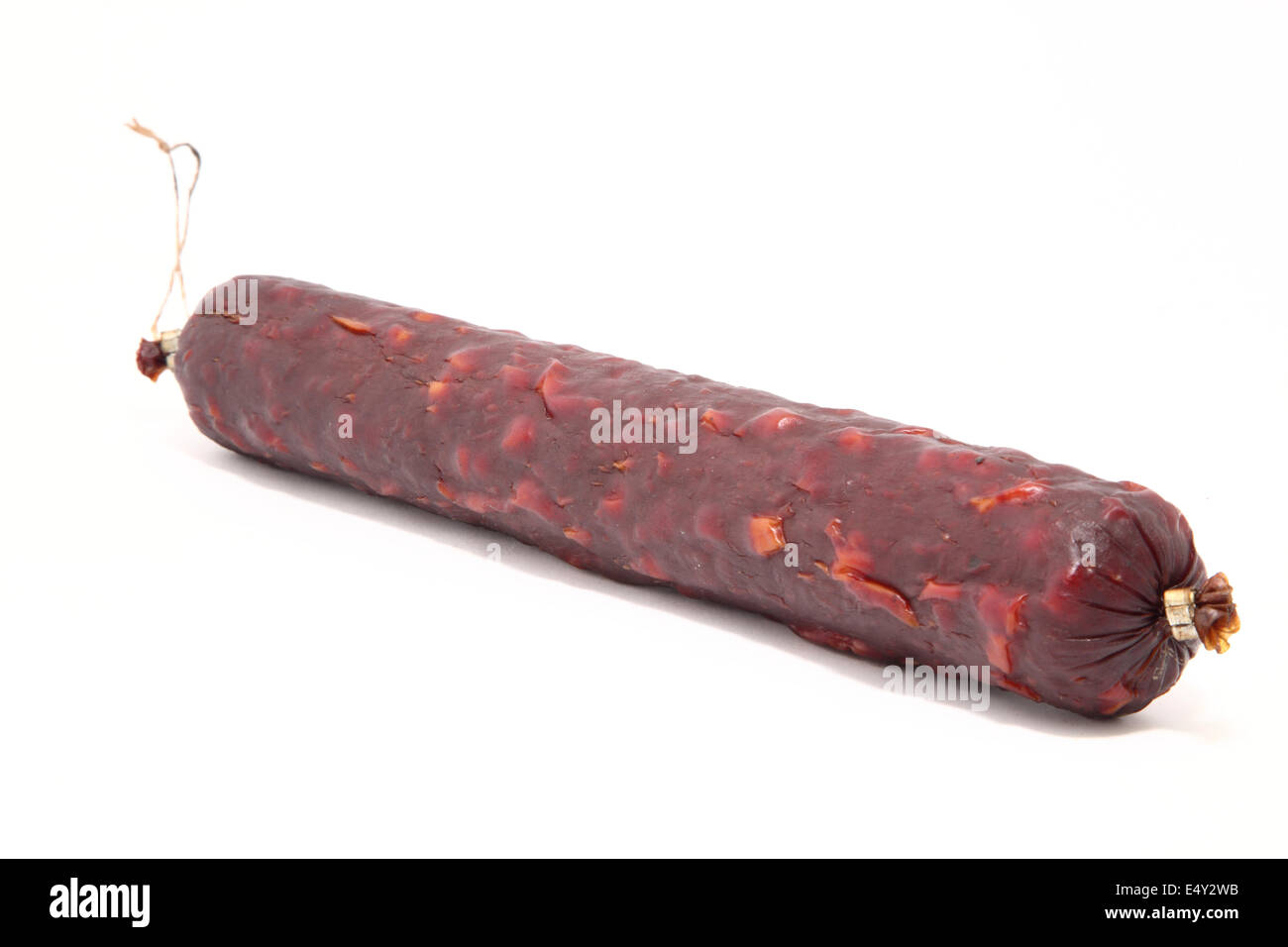 Saucisses isolé sur fond blanc Banque D'Images