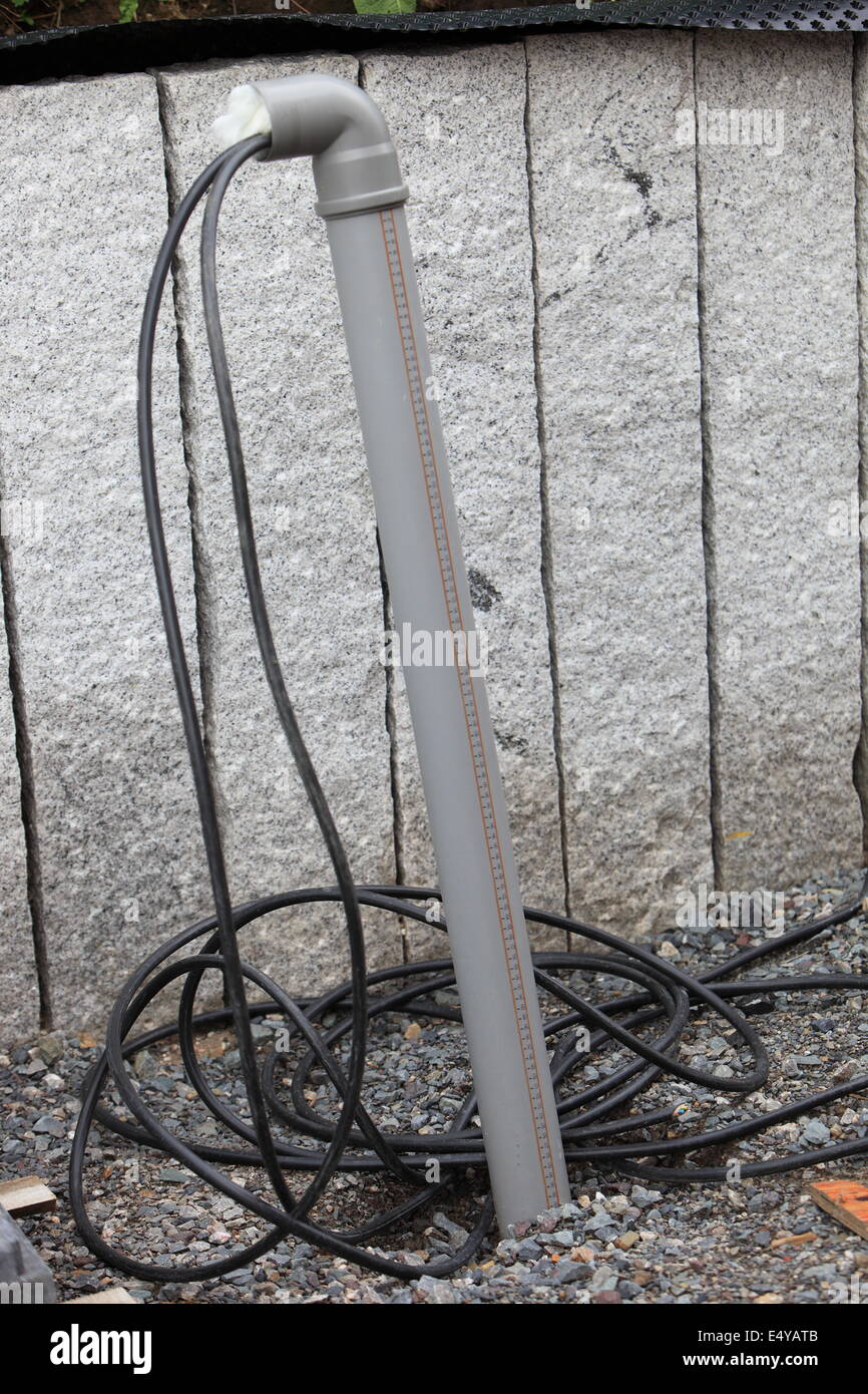 L'installation de câbles électriques Banque D'Images