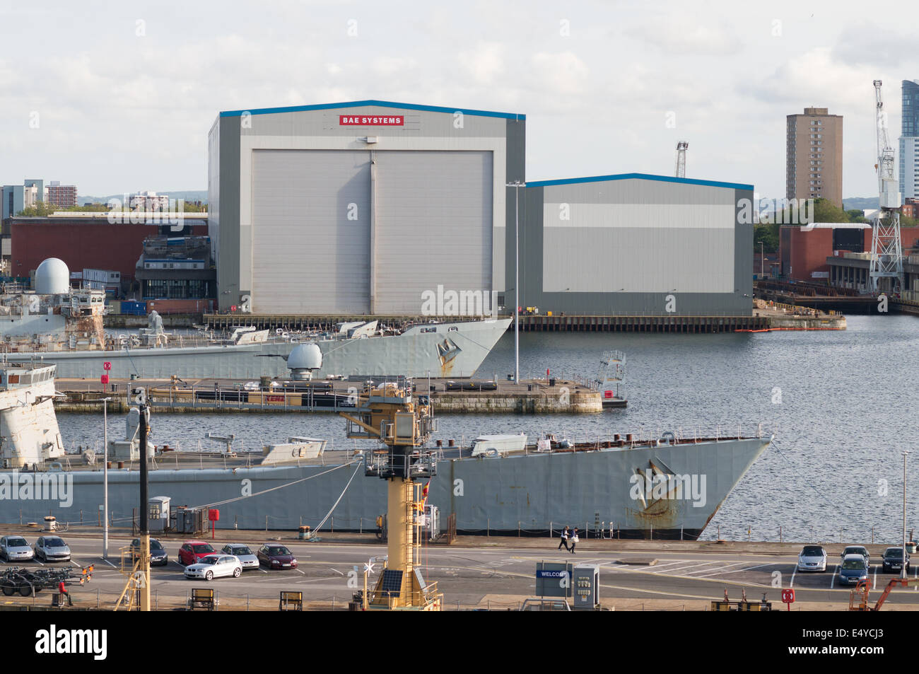 BAE Systems shipyard Portsmouth, Hampshire, England, UK Banque D'Images