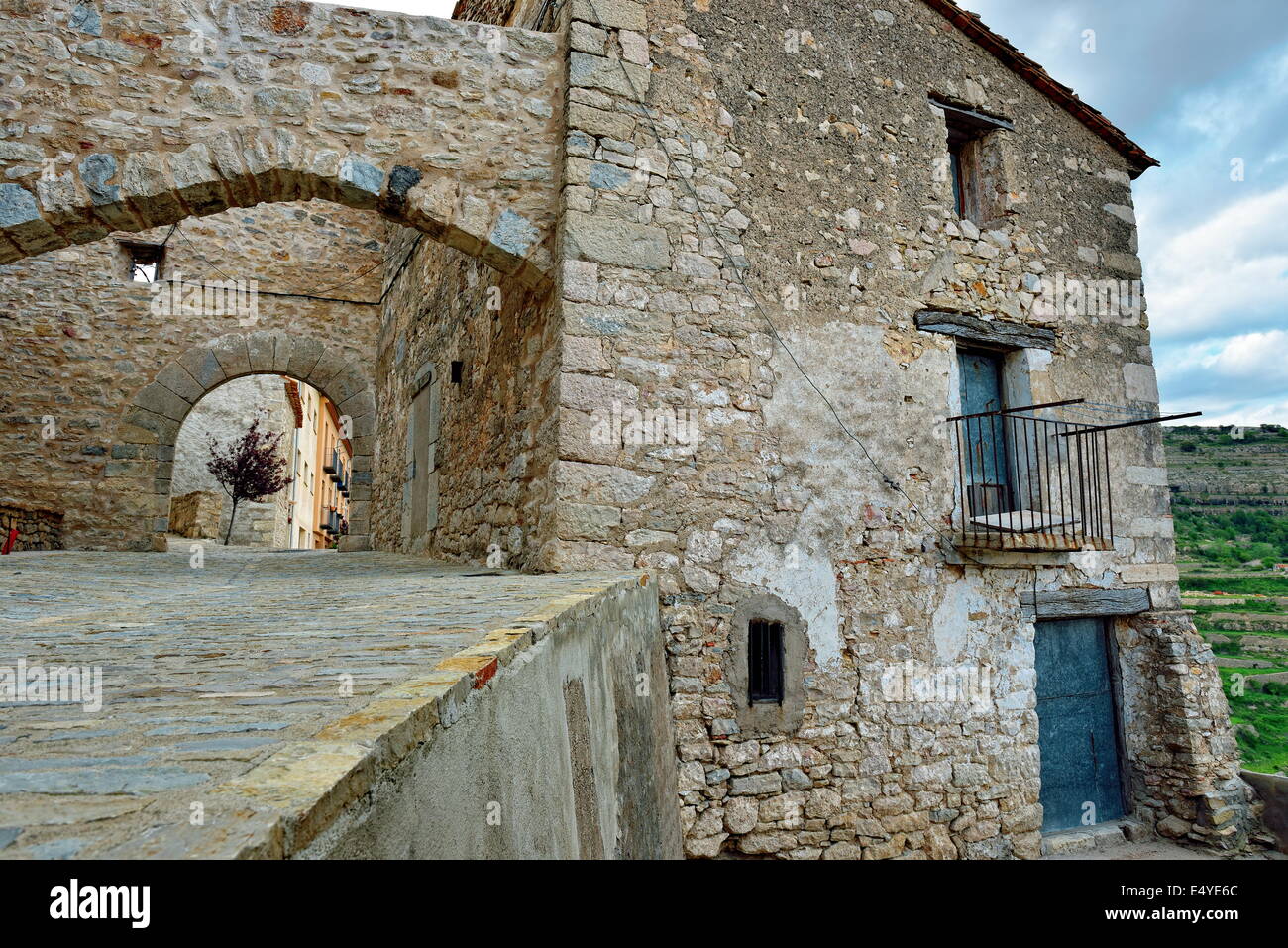 Petite ville Ares en Espagne. Banque D'Images