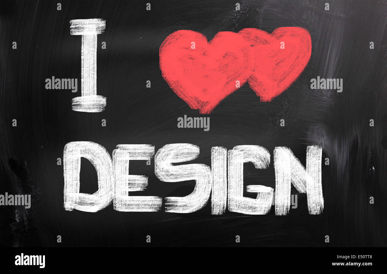 I Love Design Concept Banque D'Images