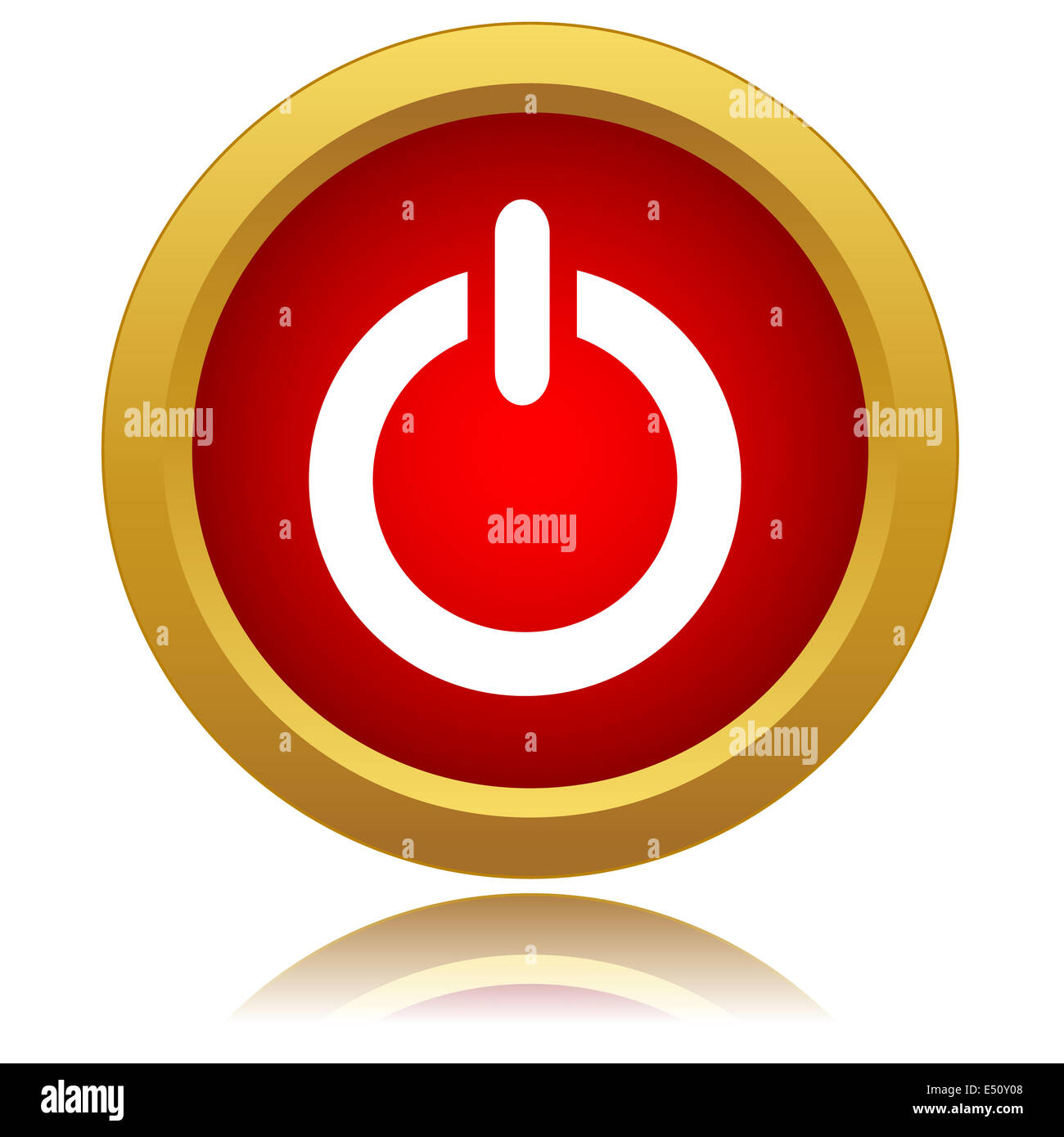 Icône d’alimentation rouge Banque D'Images