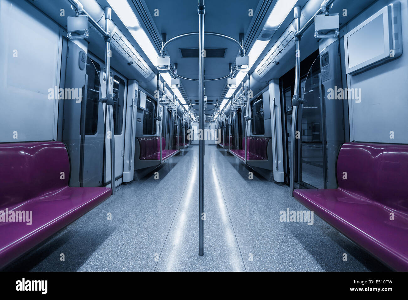 Vide à l'intérieur voiture de métro Banque D'Images