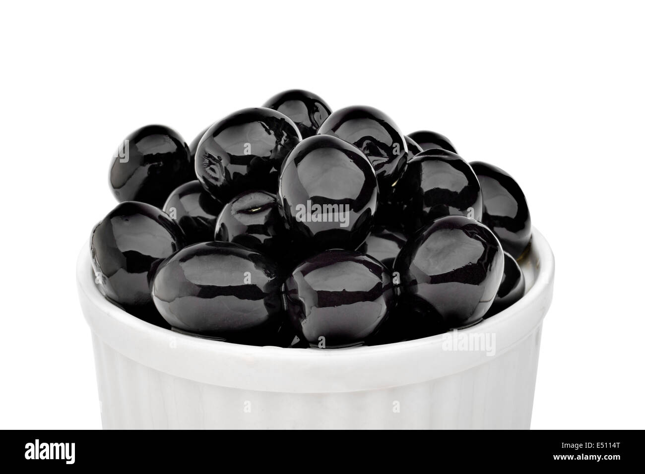 Ensemble d'olives noires en saumure olives aux negras con hueso Banque D'Images