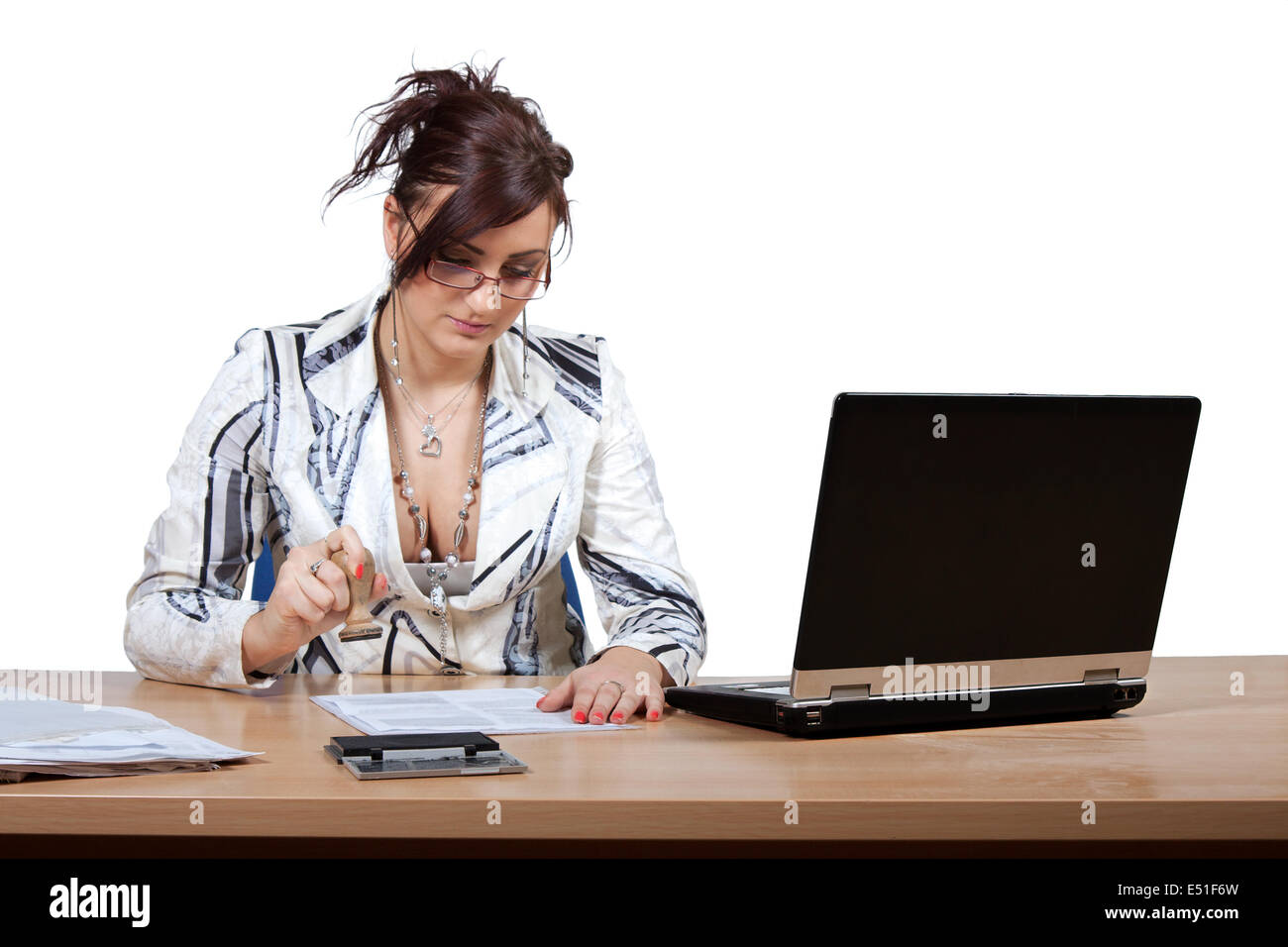 Young female office worker Banque D'Images