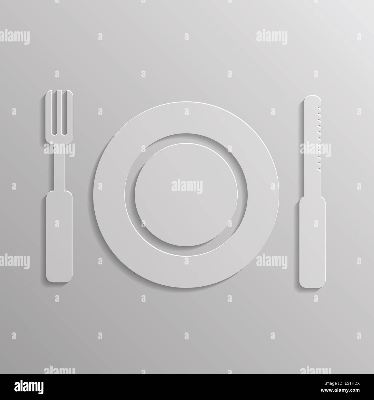 L'icône de fourchette et cuillère Banque D'Images