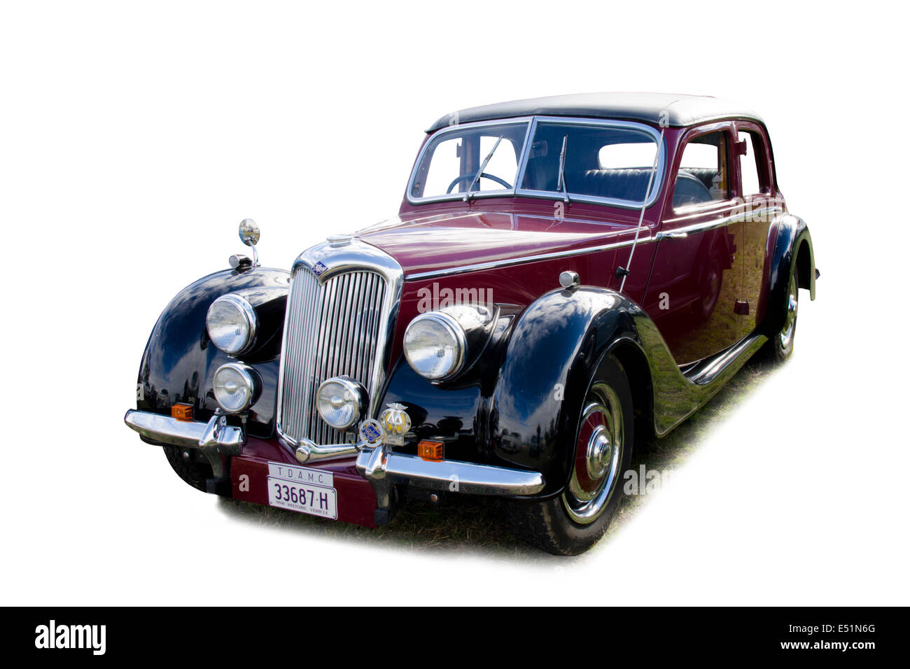 Trois quart d'un point de vue britannique des années 1950 Salon de voiture Riley Banque D'Images