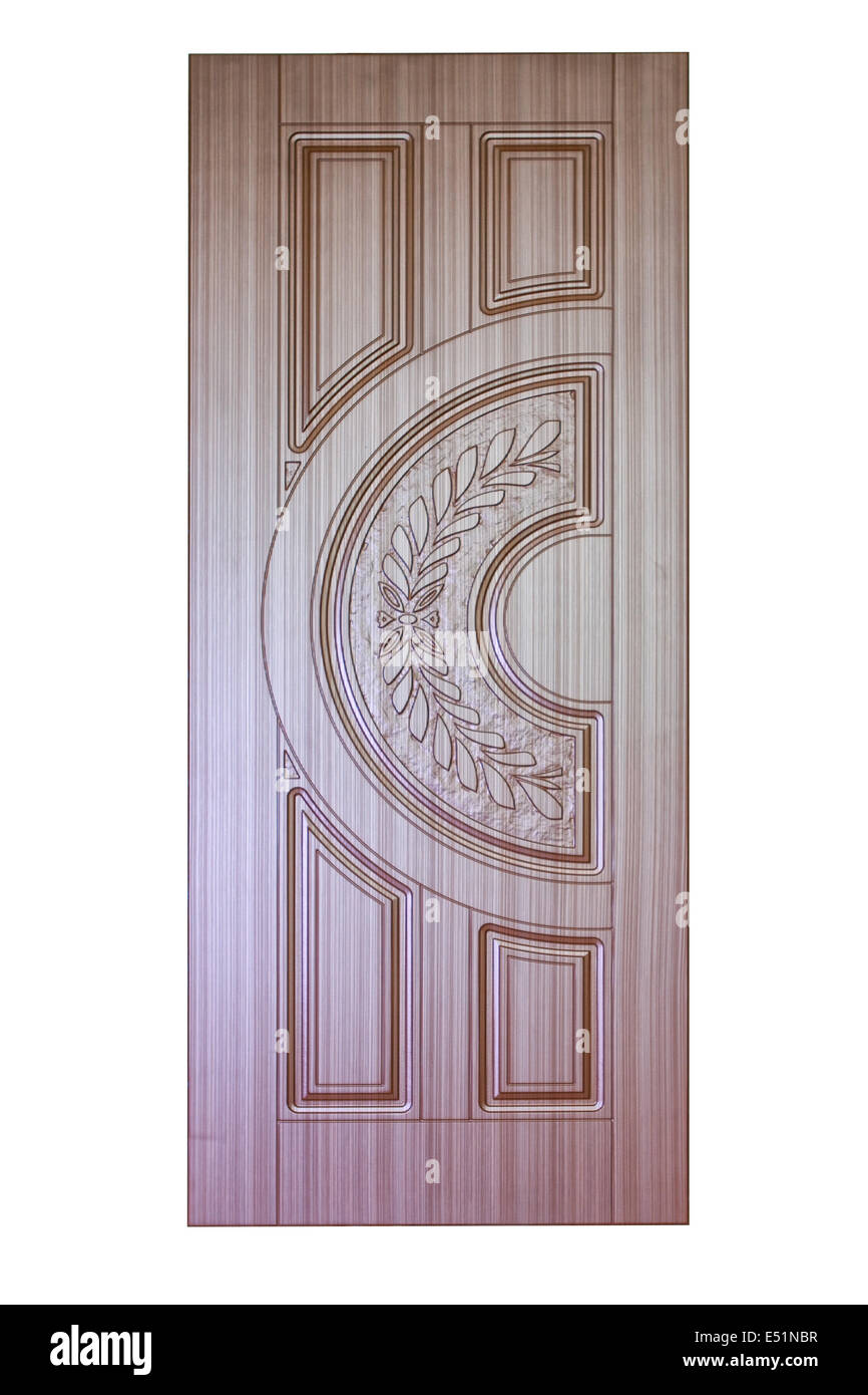 Porte en bois blanc sur isolaten Banque D'Images