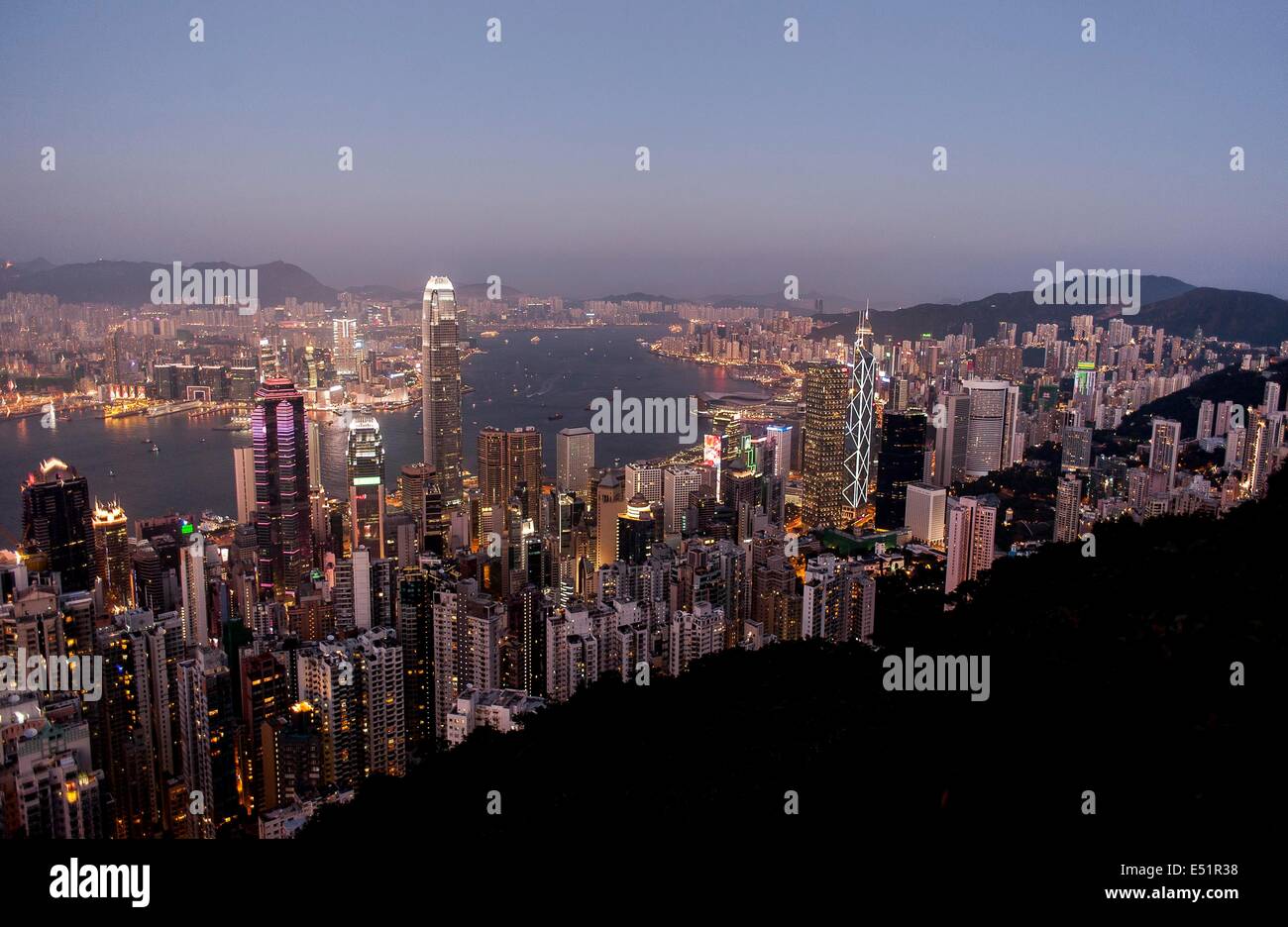 Skyline de Hong Kong de la Pointe Banque D'Images