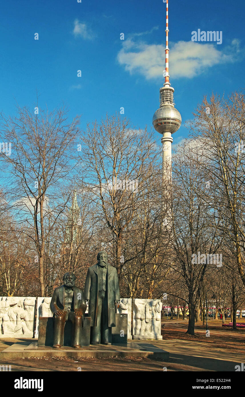 Monument à Marx-Engels Allemagne Berlin Banque D'Images
