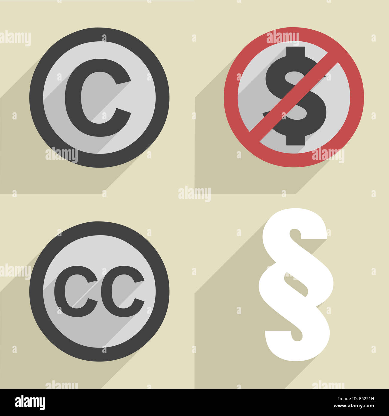 Style plat copyright set Banque D'Images