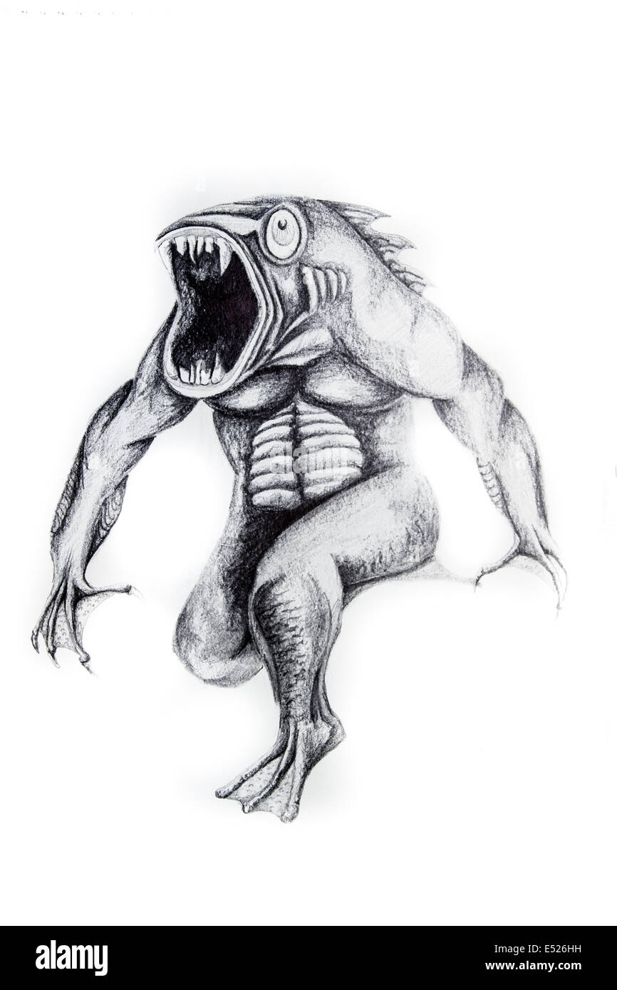 Monster, tatouage dessin illustration Banque D'Images