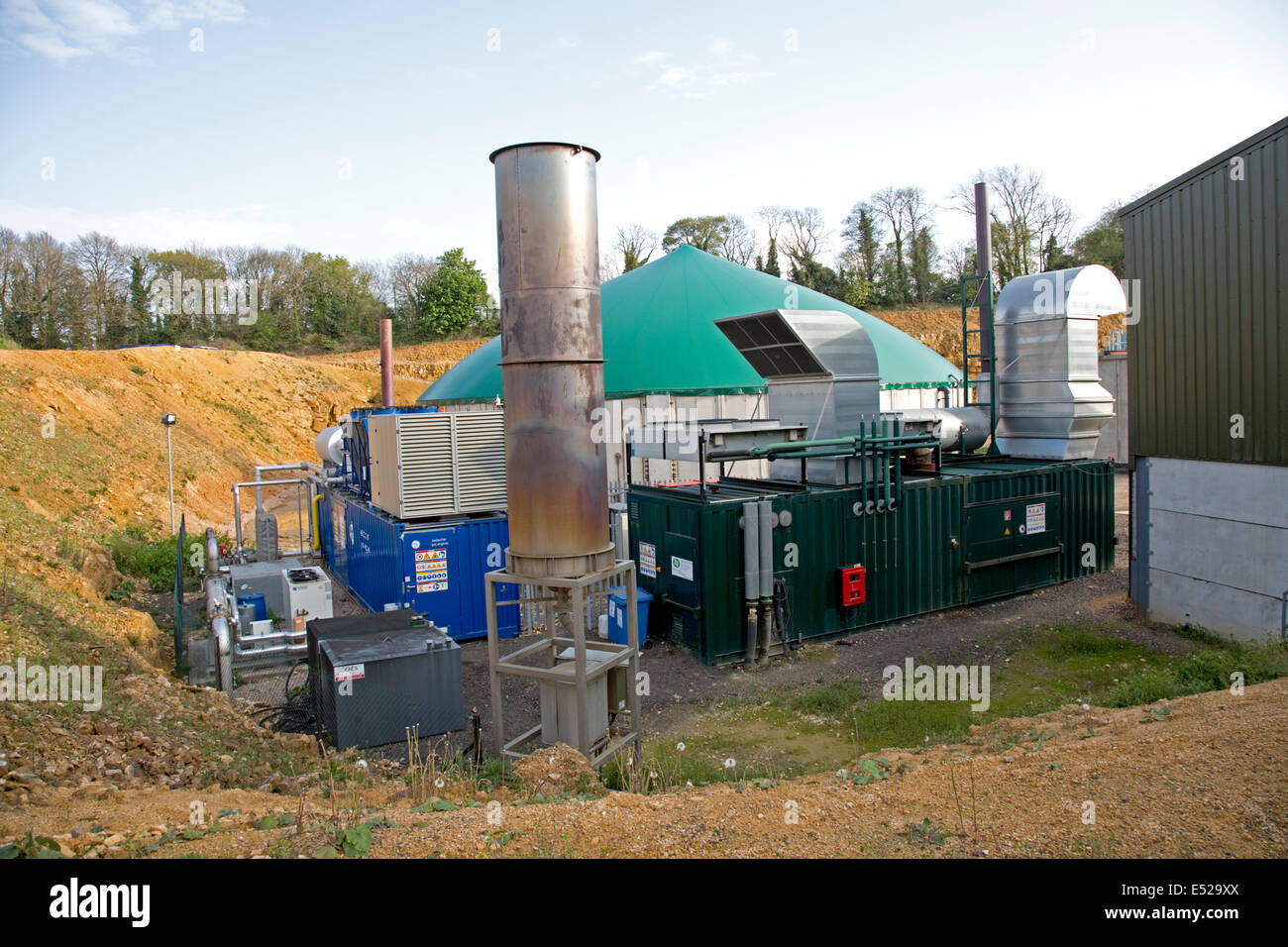 L'unité de Biogaz digesteur de déchets UK Cotswolds Banque D'Images