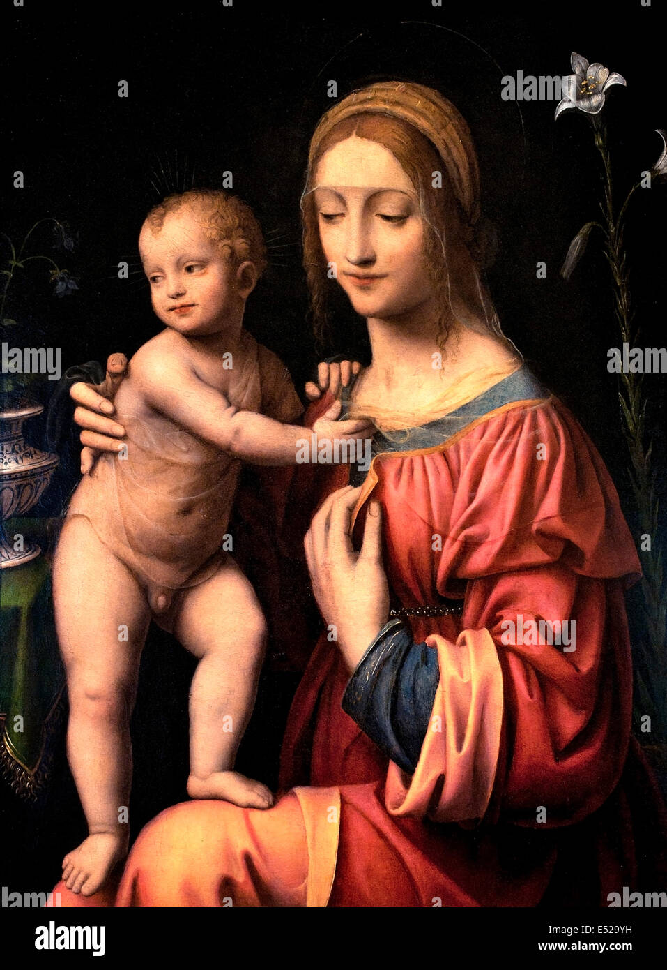 Vierge à l'enfant par Bernardino Luini. De 1480 à 1532. Lombardie Italie Italien Banque D'Images