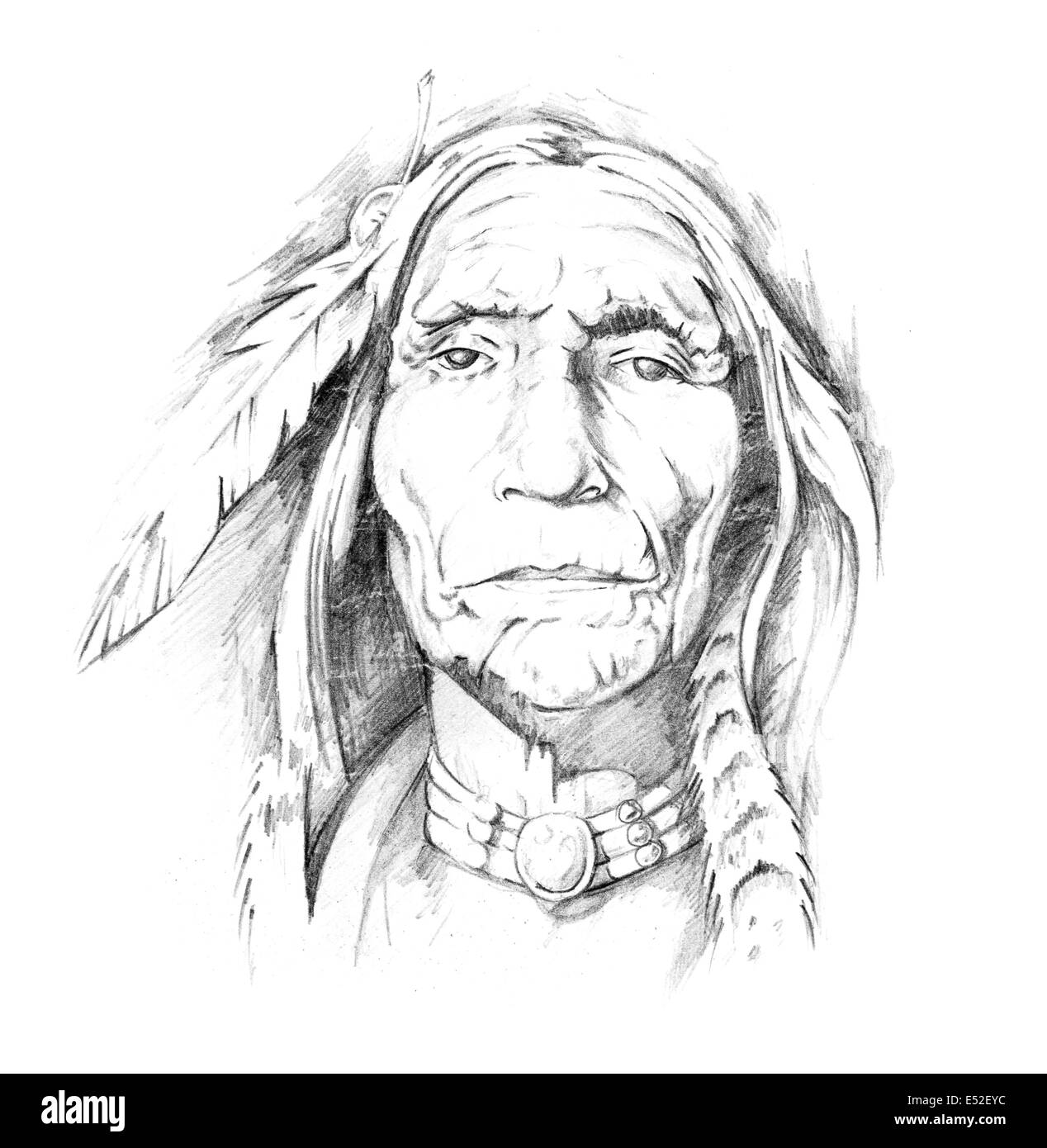 Croquis de l'art du tatouage, Indian Head Photo Stock Alamy