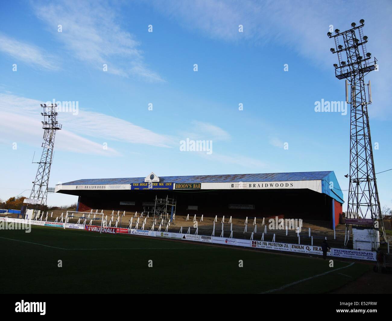 La terrasse de Portland. Palmerston Park Dumfries. Terrain du Queen of the South Football Club. Banque D'Images