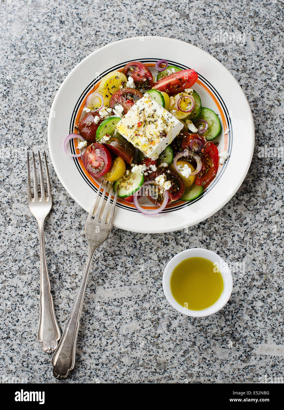 Salade grecque à la feta Banque D'Images