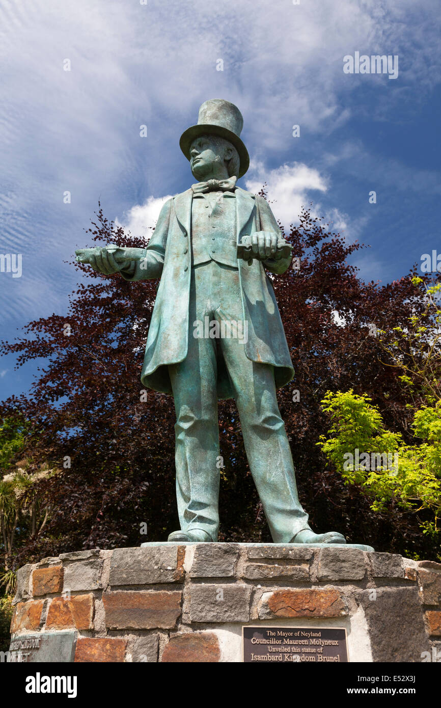 Statue d'Isambard Kingdom Brunel, Pembrokeshire, Neyland Banque D'Images