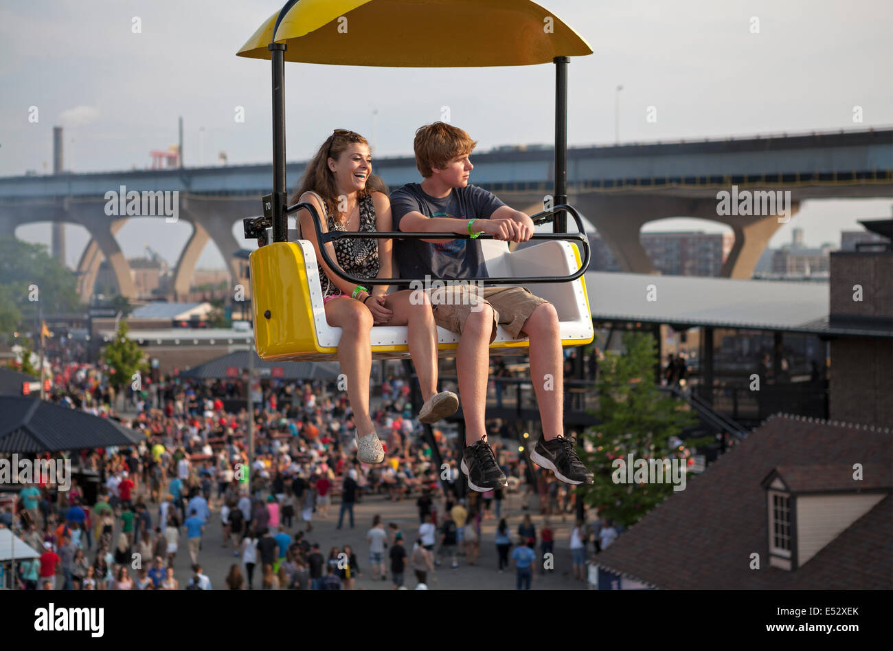 Les gens au Summerfest à Milwaukee, Wisconsin, USA. Banque D'Images