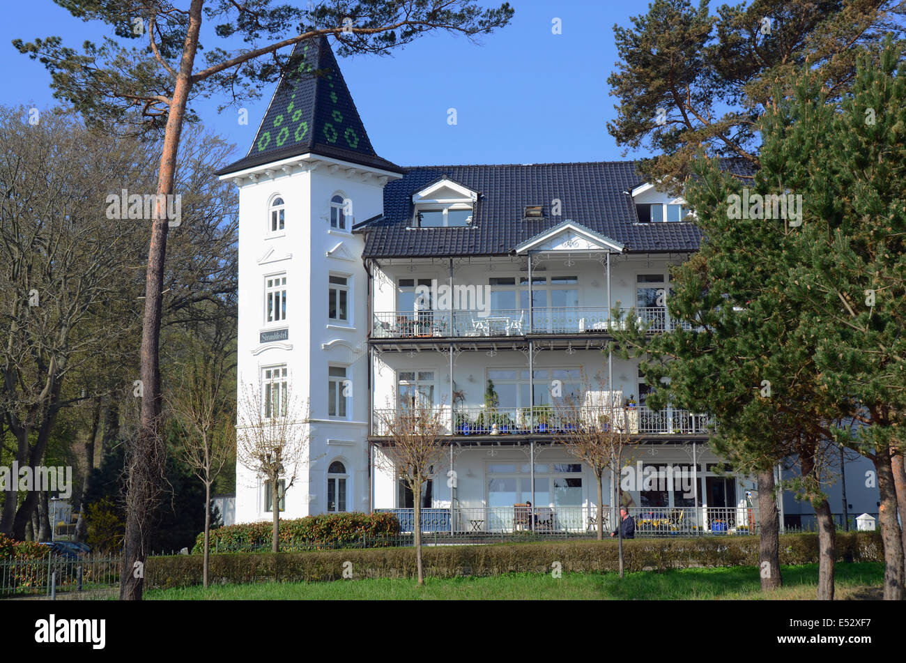 Belle villa de luxe sur la promenade de Binz - Allemagne Mecklenburg Western-Pomerania île de Rügen Banque D'Images