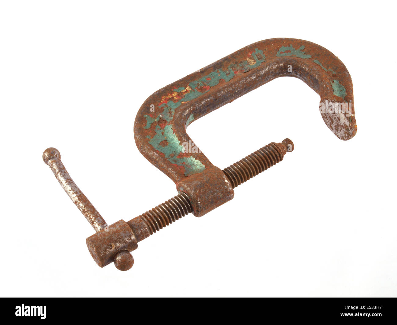 Close up of old rusty et G-crampon Banque D'Images
