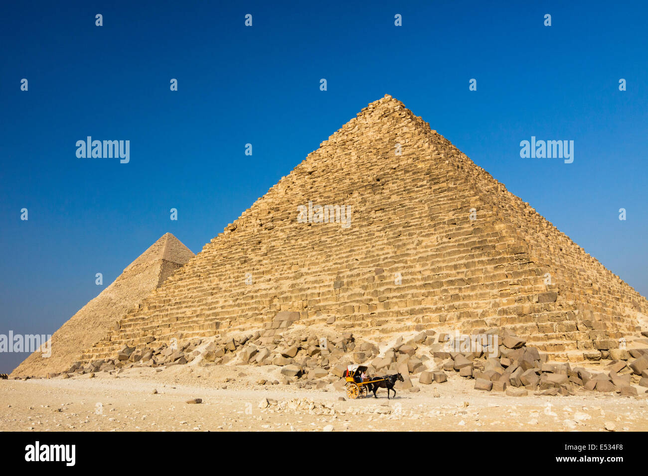 Pyramides de Gizeh Le Caire, Egypte Banque D'Images