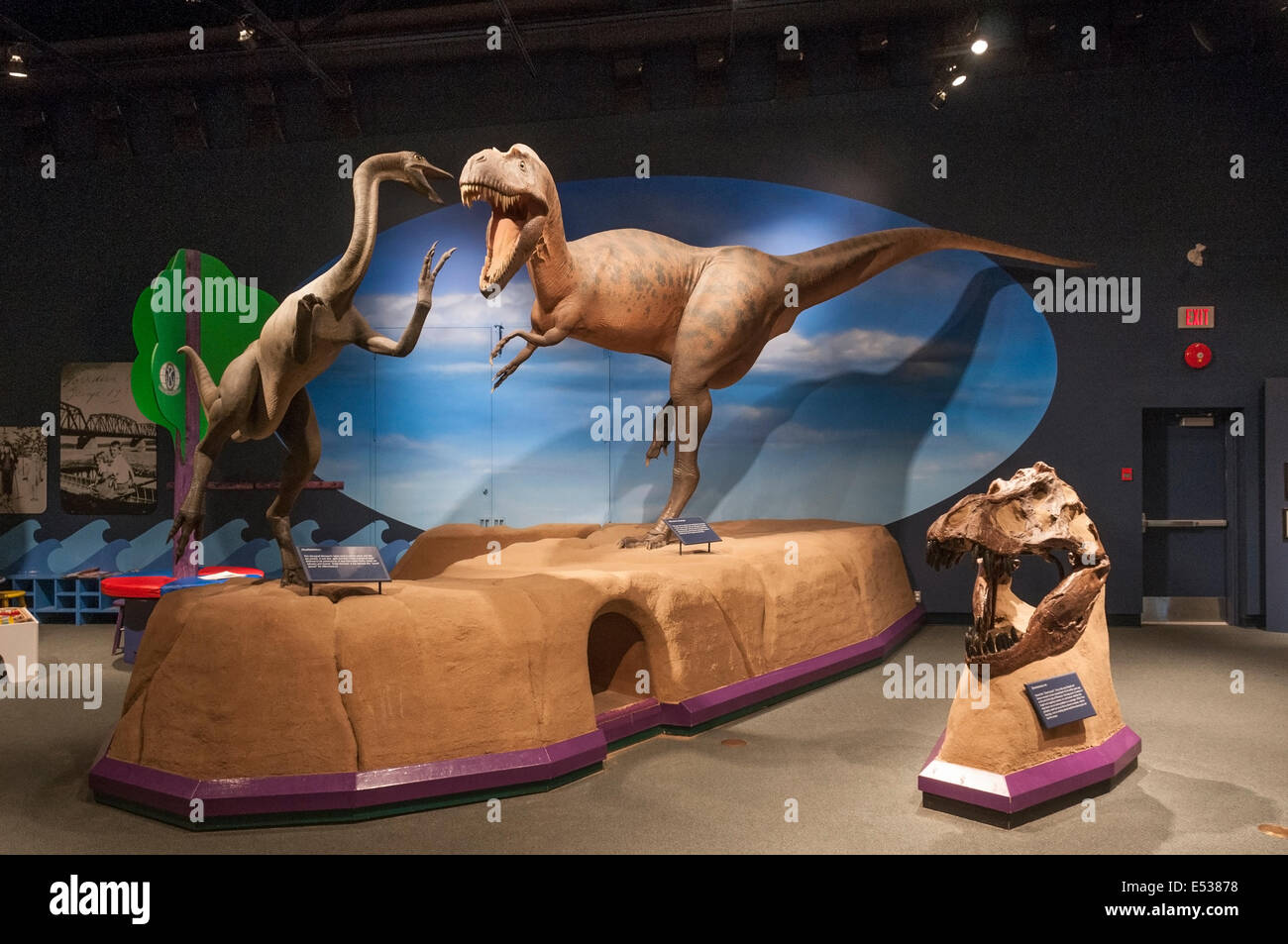 Elk203-3331 Canada, British Columbia, Prince George, Exploration Place, exposition de dinosaures Banque D'Images