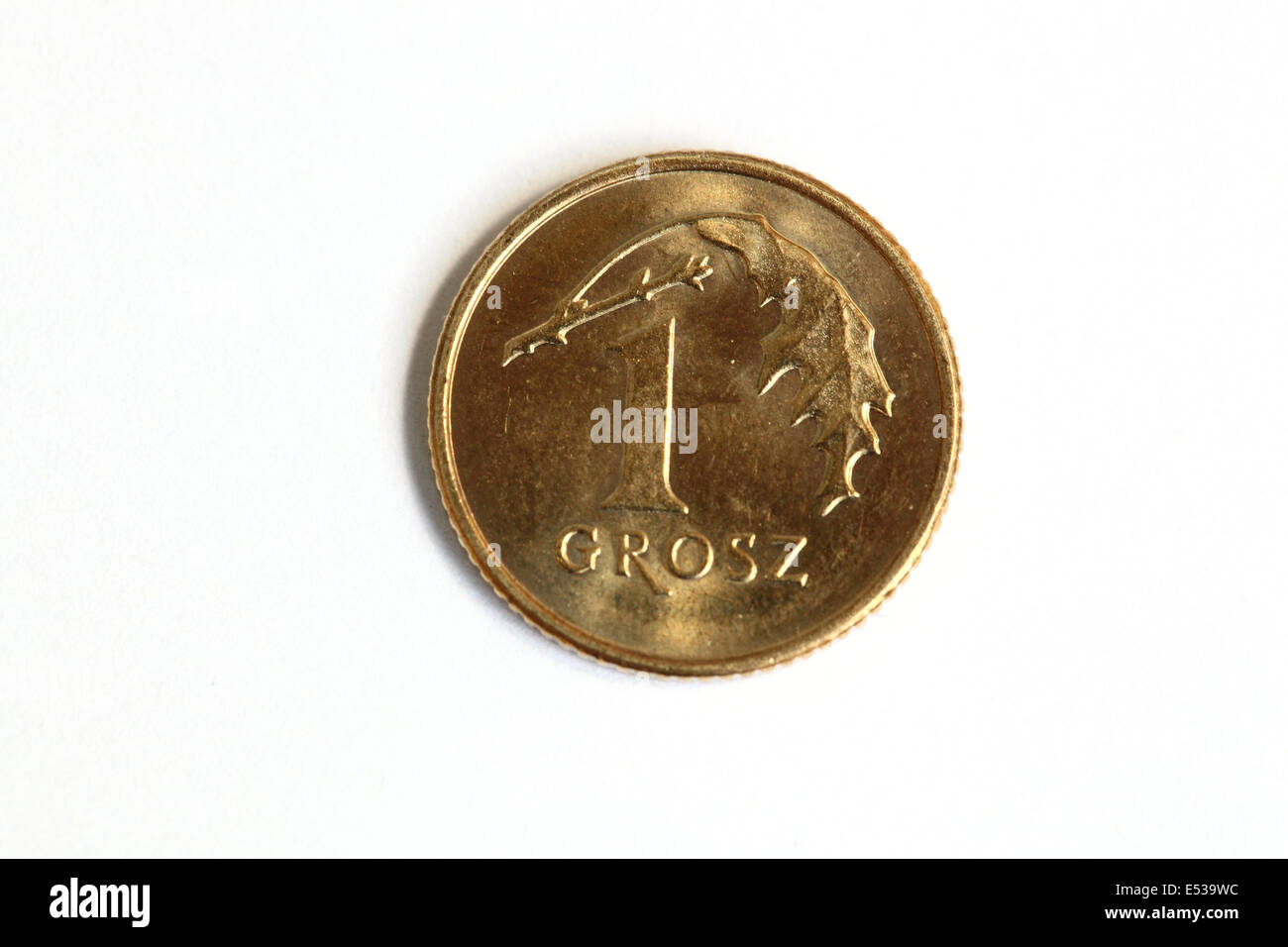 L'un grosz. Pièce d'origine polonaise. Banque D'Images