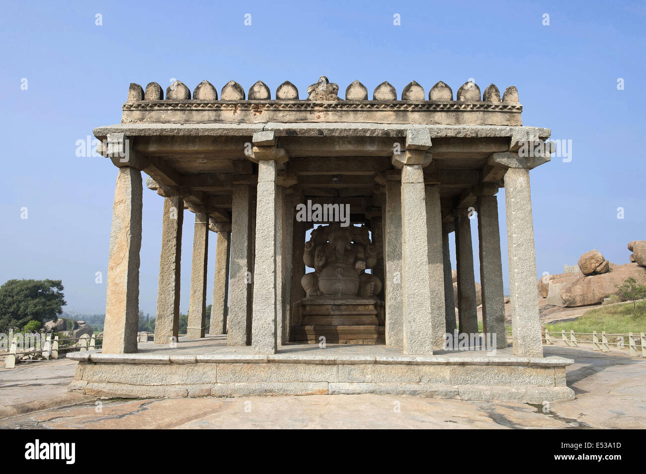 Sasivekalu temple Ganesha, Hampi, Karnataka, Inde , Monuments Banque D'Images