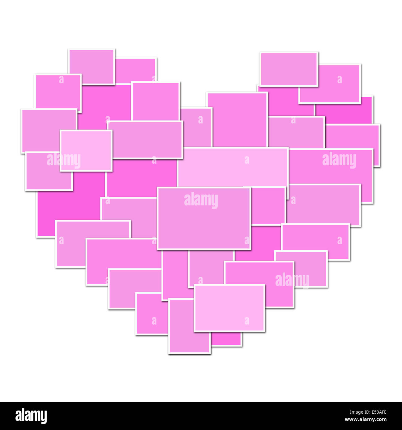 Fond de cadre de coeur vide isolé Banque D'Images