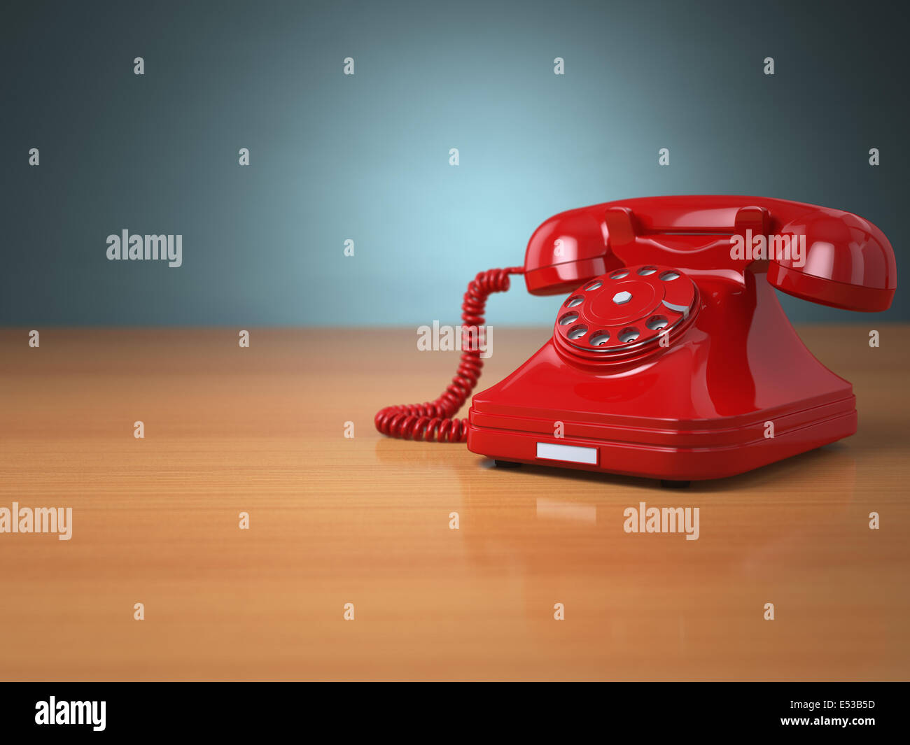 Téléphone Vintage sur fond vert. Concept de soutien d'assistance téléphonique. 3d Banque D'Images