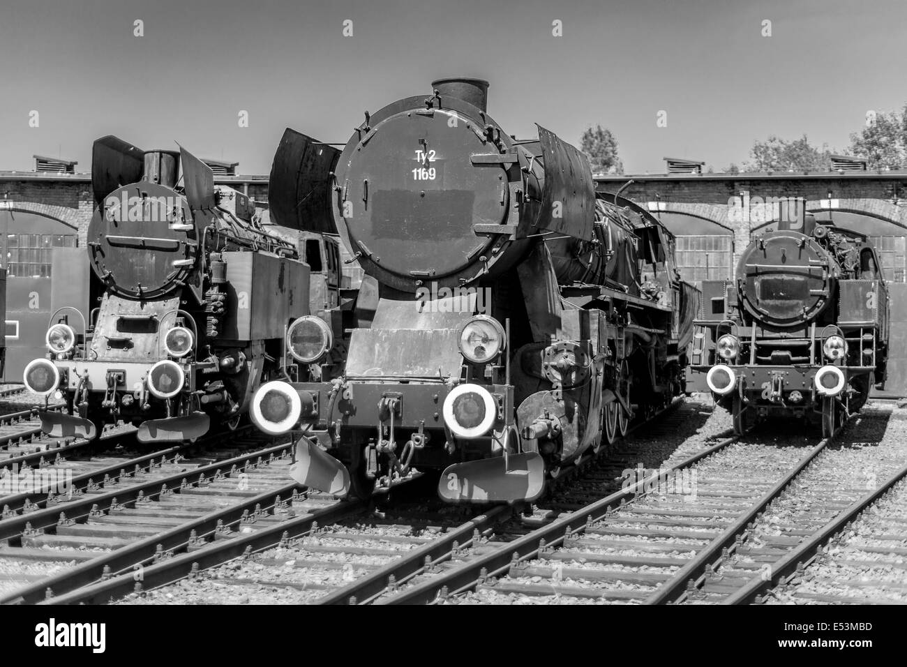 Vieux moteur à vapeur Locomotives Banque D'Images